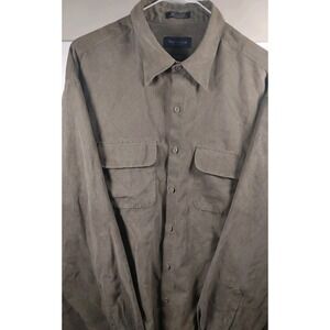 Van Heusen Large Soft‎ Suede Button Up Collared Man Shirt
